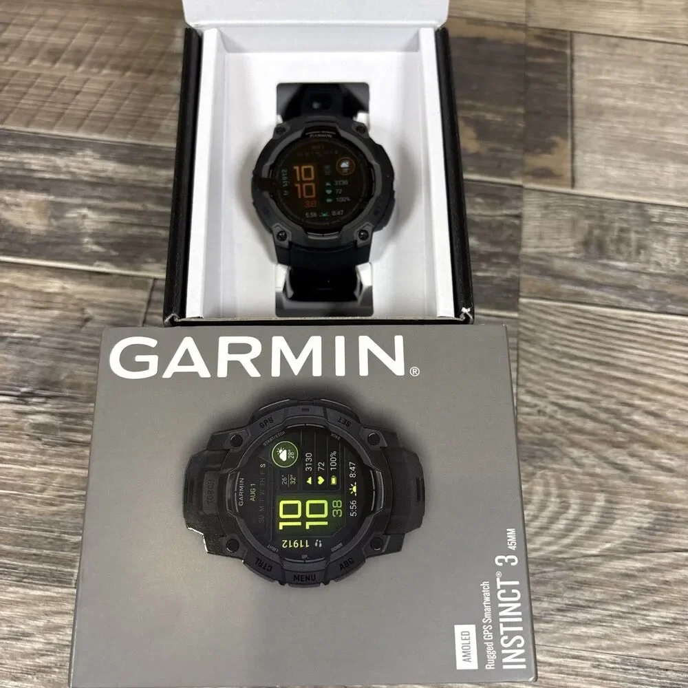 Garmin Instinct 3 45MM Rugged GPS Smartwatch AMOLED **BRAND NEW**